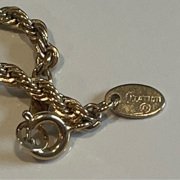 Killarney Rhinestone Pot of Gold Pendant & 33" Citations Rope Chain Vintage - Picture 5 of 10